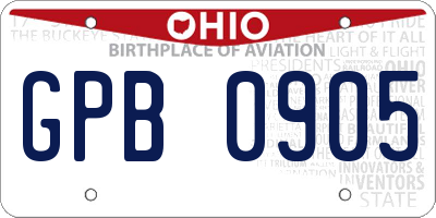 OH license plate GPB0905