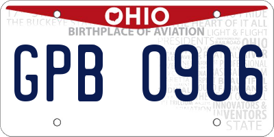 OH license plate GPB0906