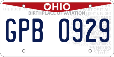 OH license plate GPB0929
