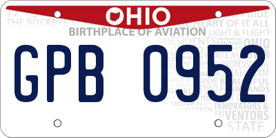 OH license plate GPB0952