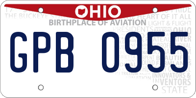 OH license plate GPB0955