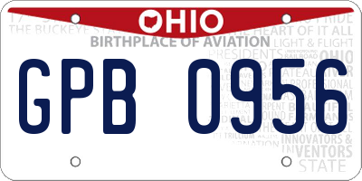 OH license plate GPB0956