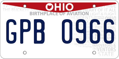 OH license plate GPB0966