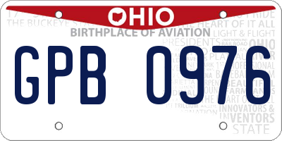 OH license plate GPB0976