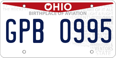 OH license plate GPB0995