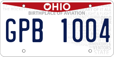 OH license plate GPB1004