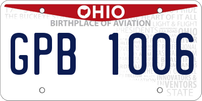 OH license plate GPB1006