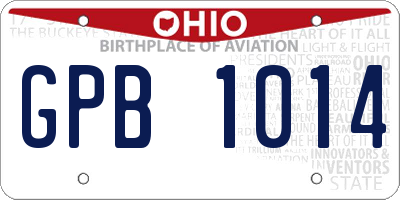 OH license plate GPB1014