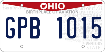 OH license plate GPB1015