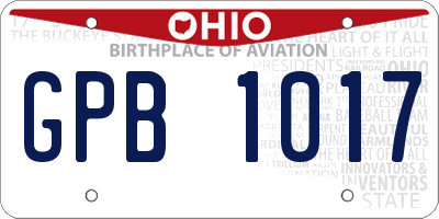 OH license plate GPB1017