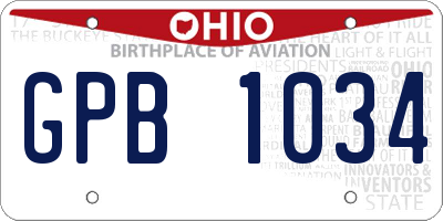 OH license plate GPB1034