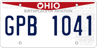 OH license plate GPB1041
