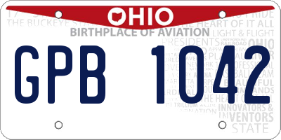 OH license plate GPB1042