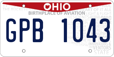 OH license plate GPB1043