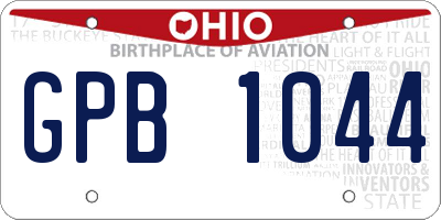 OH license plate GPB1044