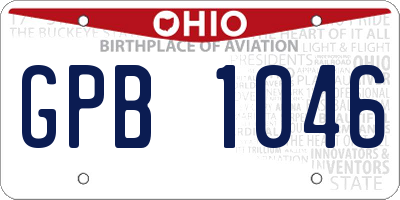 OH license plate GPB1046