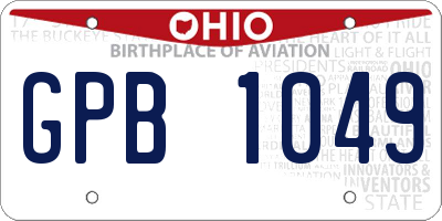 OH license plate GPB1049