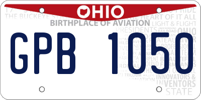 OH license plate GPB1050