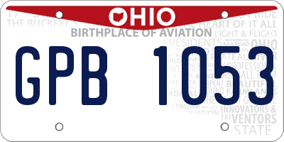 OH license plate GPB1053