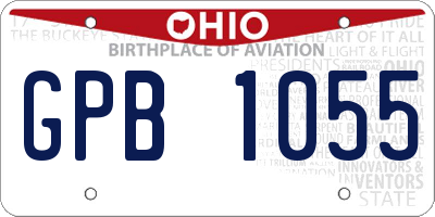 OH license plate GPB1055