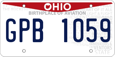 OH license plate GPB1059