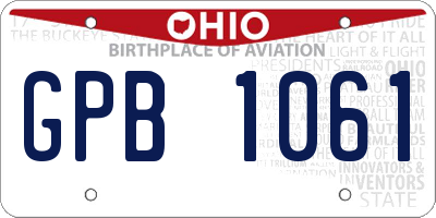 OH license plate GPB1061