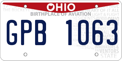 OH license plate GPB1063