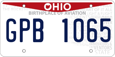 OH license plate GPB1065