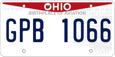 OH license plate GPB1066