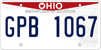 OH license plate GPB1067