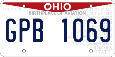 OH license plate GPB1069