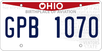 OH license plate GPB1070