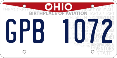 OH license plate GPB1072