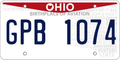 OH license plate GPB1074