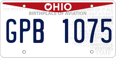 OH license plate GPB1075