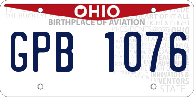 OH license plate GPB1076