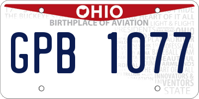 OH license plate GPB1077