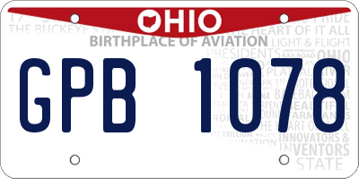 OH license plate GPB1078