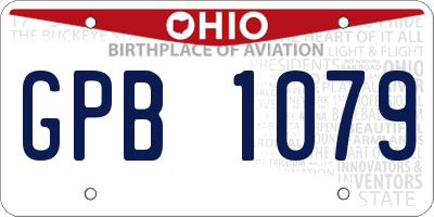 OH license plate GPB1079