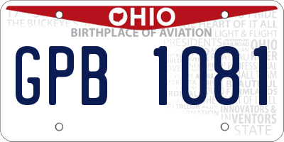 OH license plate GPB1081