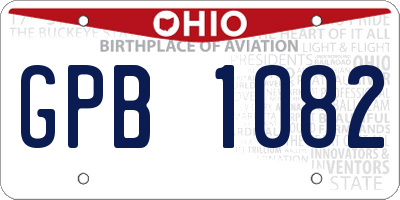 OH license plate GPB1082