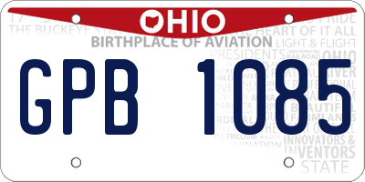 OH license plate GPB1085