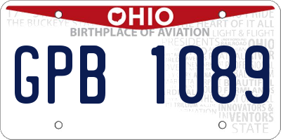 OH license plate GPB1089