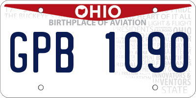 OH license plate GPB1090