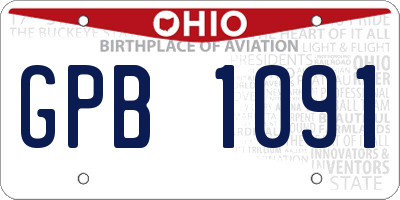 OH license plate GPB1091