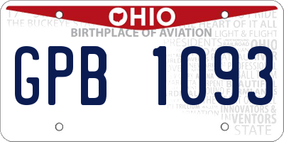 OH license plate GPB1093