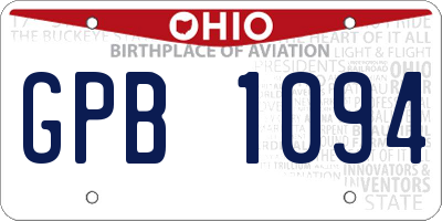 OH license plate GPB1094