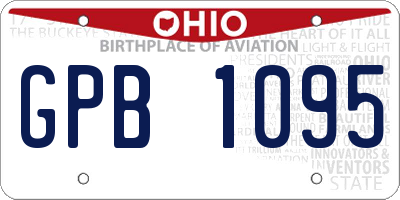 OH license plate GPB1095