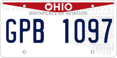 OH license plate GPB1097