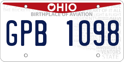 OH license plate GPB1098